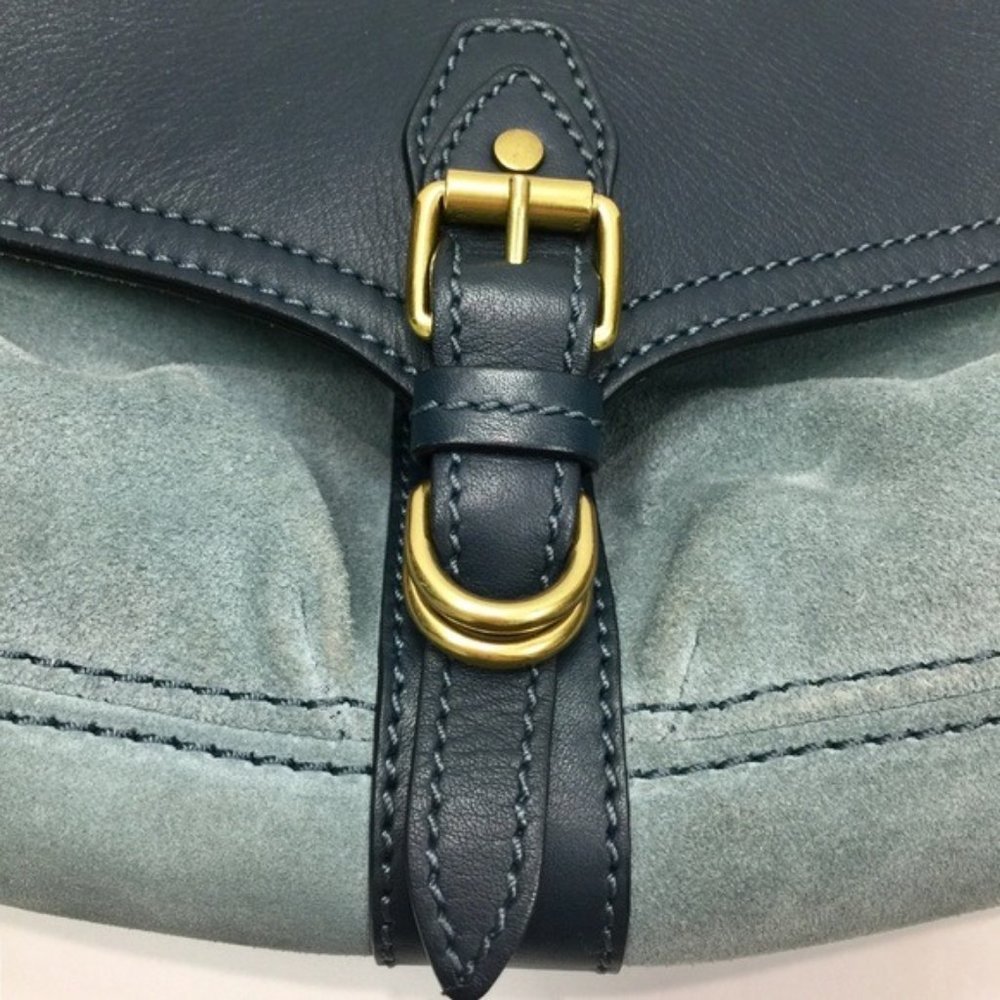 Isabel Marant Keila Leather Suede Two Tone Blue/Light Blue Crossbody Bag - Picture 6 of 16